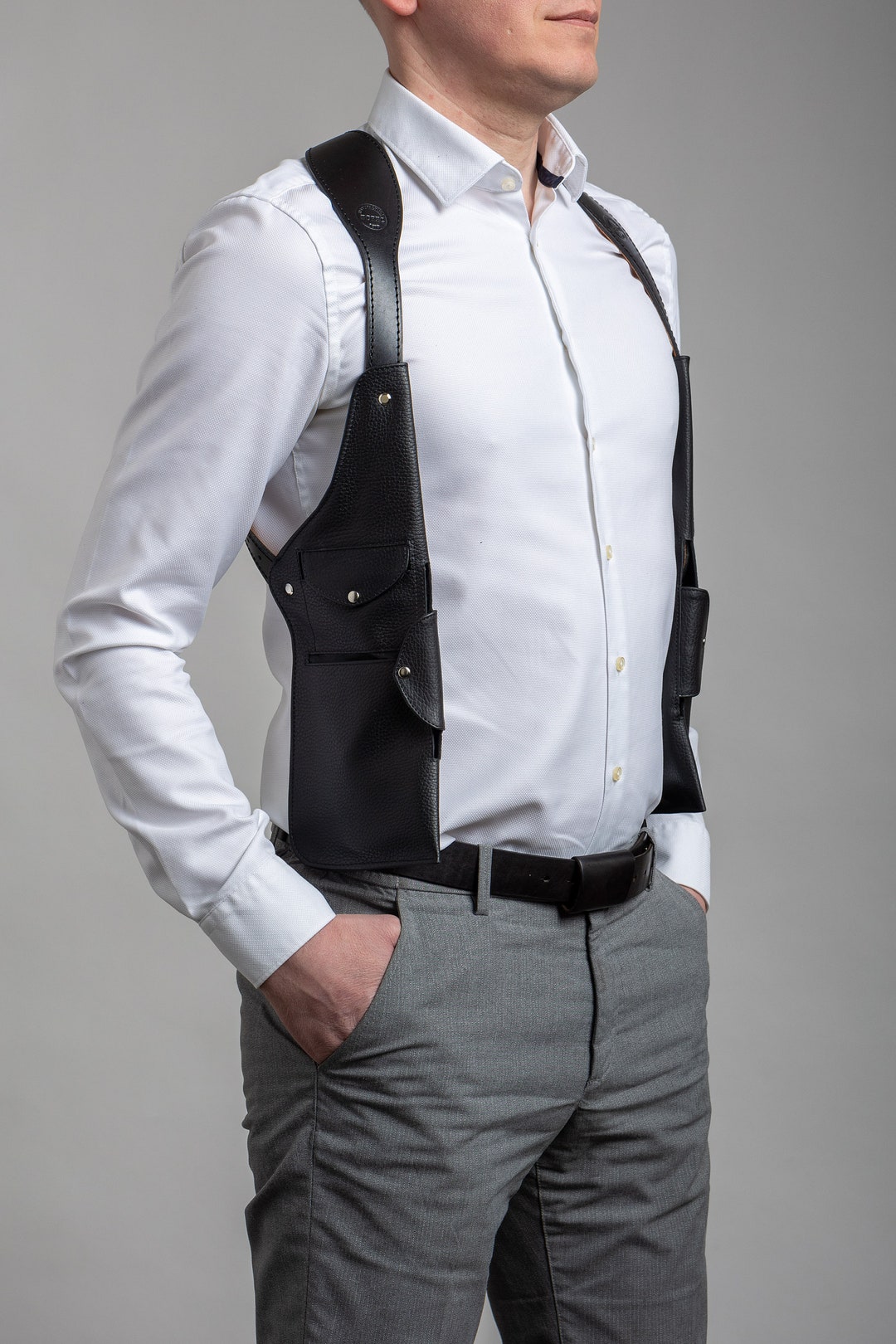 Leather Shoulder Holster Bag Holster Bag Utility Vest Cell Phone Holster Holster Vest Travel Bag