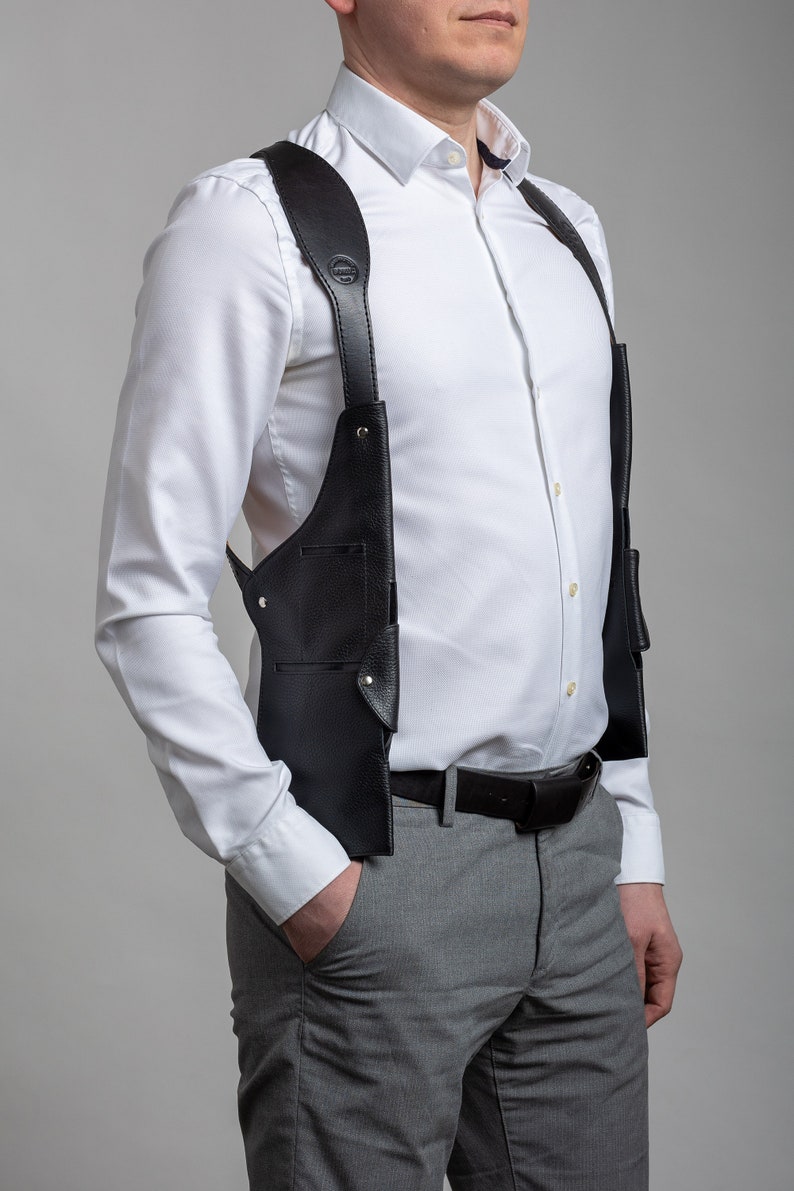 Leather Shoulder Holster Bag Holster Bag Utility Vest Etsy