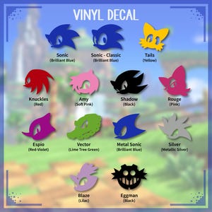Ispirato a Sonic the Hedgehog - Silhouette - Sonic, Tails, Knuckles, Shadow e altri! / Adesivo in vinile
