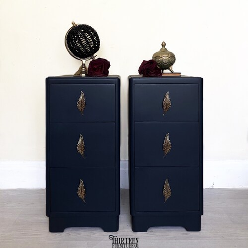 Herringbone Bedside Tables Etsy