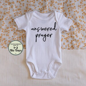 Answered Prayer Pregnancy Announcement Baby Onesie - Bible Verse Bodysuit - Baby Shower Gift - Pregnancy Reveal - Quick Ship - Baby Reveal