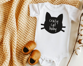 QUICK SHIP Crazy Cat Baby Funny Baby - Baby Gift - Baby Shower - Custom Onesie - Christmas Gift - Newborn Onesie - Witty Onesie Cat Lady