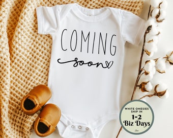 QUICK SHIP Simple Coming Soon Baby Onesie™ - Pregnancy Announcement - Baby Announcement - Pregnancy Reveal