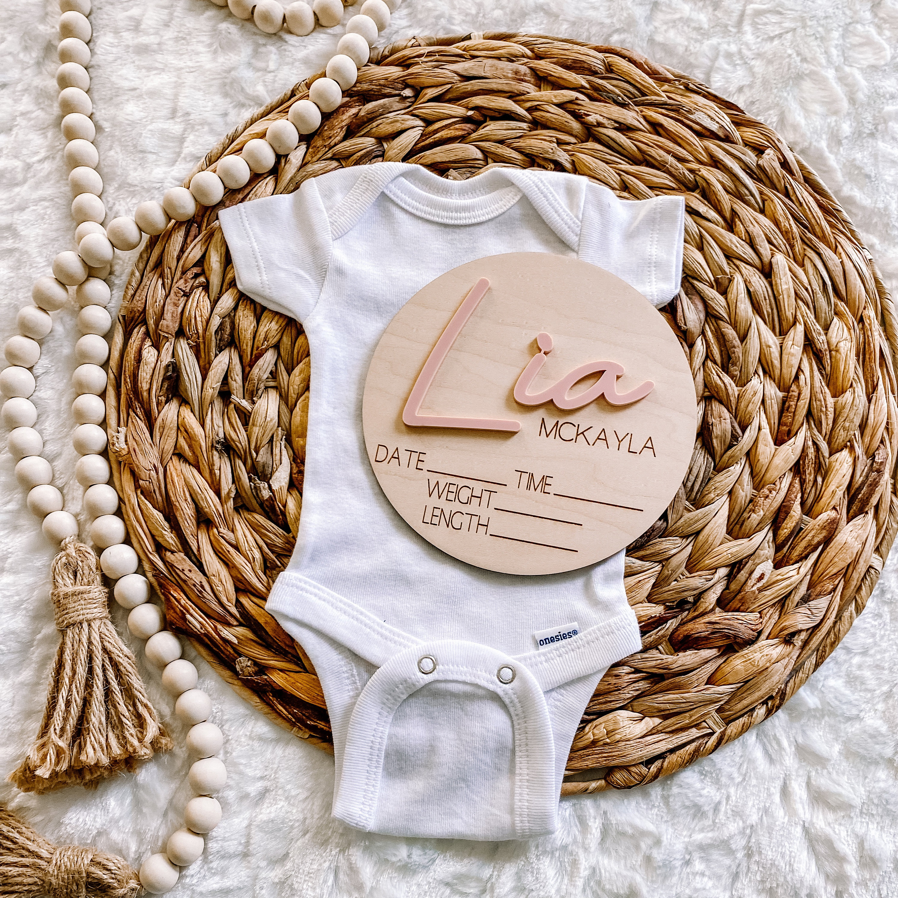 Custom Baby Name Circle - Milestone Card - Cursive Hospital Sign ...