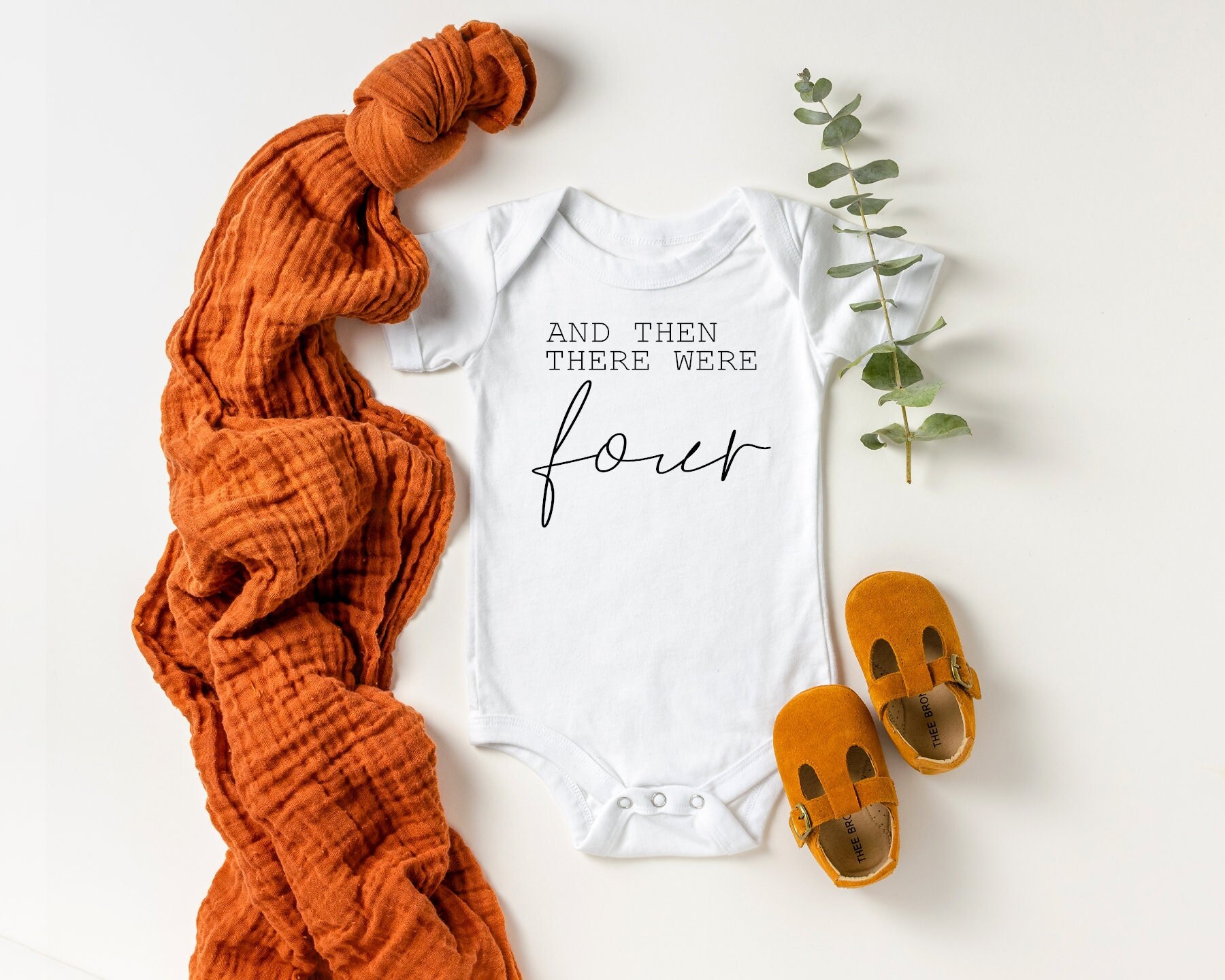 QUICK SHIP And Then There Were Four Baby Onesie™ - Pregnancy Announce…