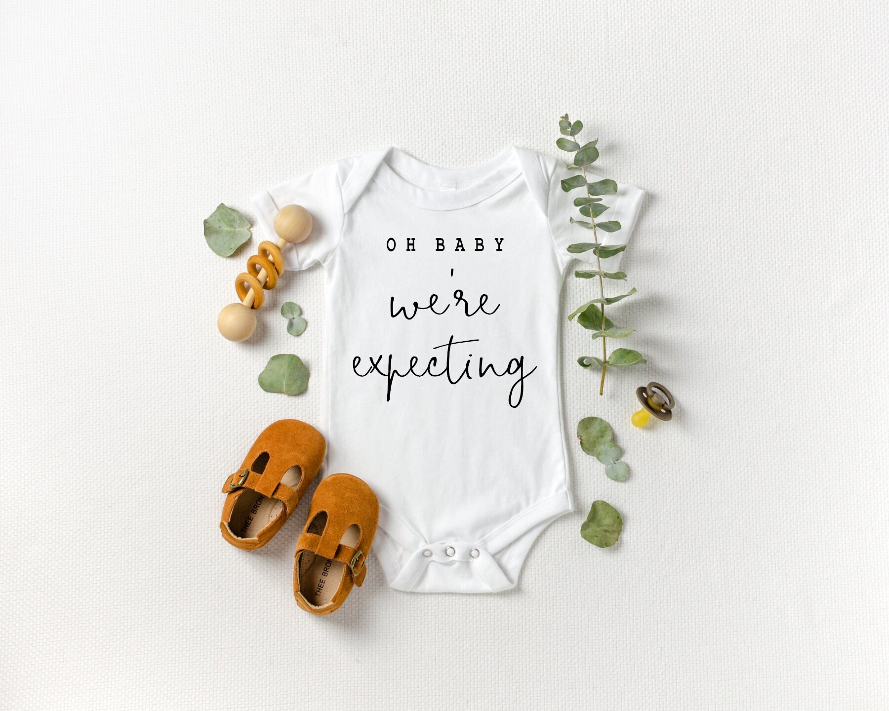 QUICK SHIP Oh Baby We're Expecting Onesie™ - Pregnancy Announceme…