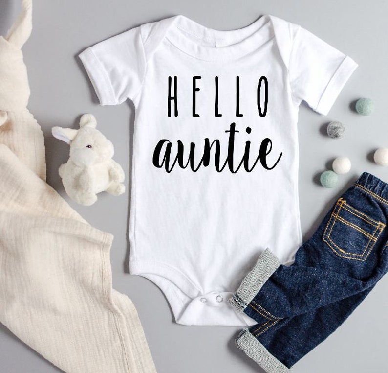 Pregnancy Reveal Bodysuit Going to Be an Aunt Hello Auntie BABY Onesie\u2122 baby on the way We/'re expecting