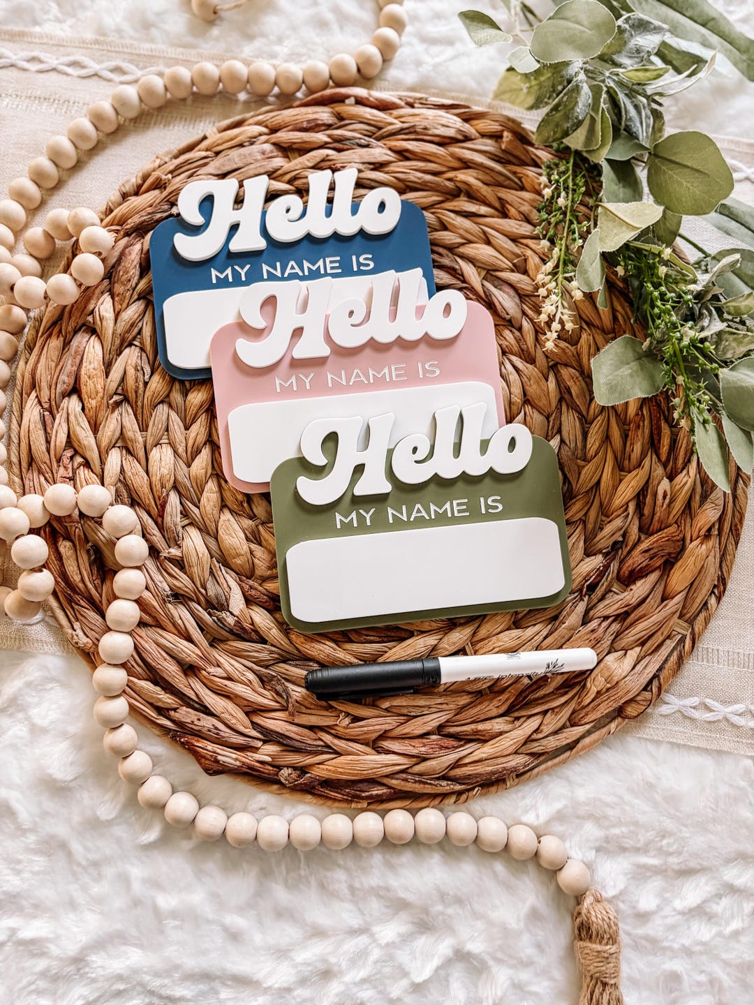 Hello My Name is Newborn Birth Announcement Sign - Write in Dry Erase ...