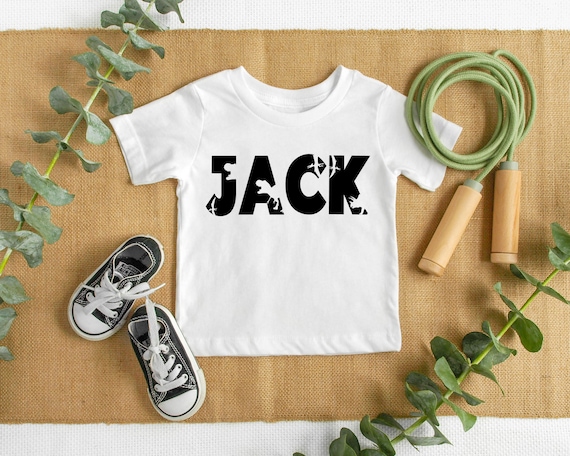 Custom Dinosaur Toddler Name Tee - Monogram Kids Dino Shirt - Personalized Modern Apparel - Pre School T Shirte - Gift for Dino Lovers