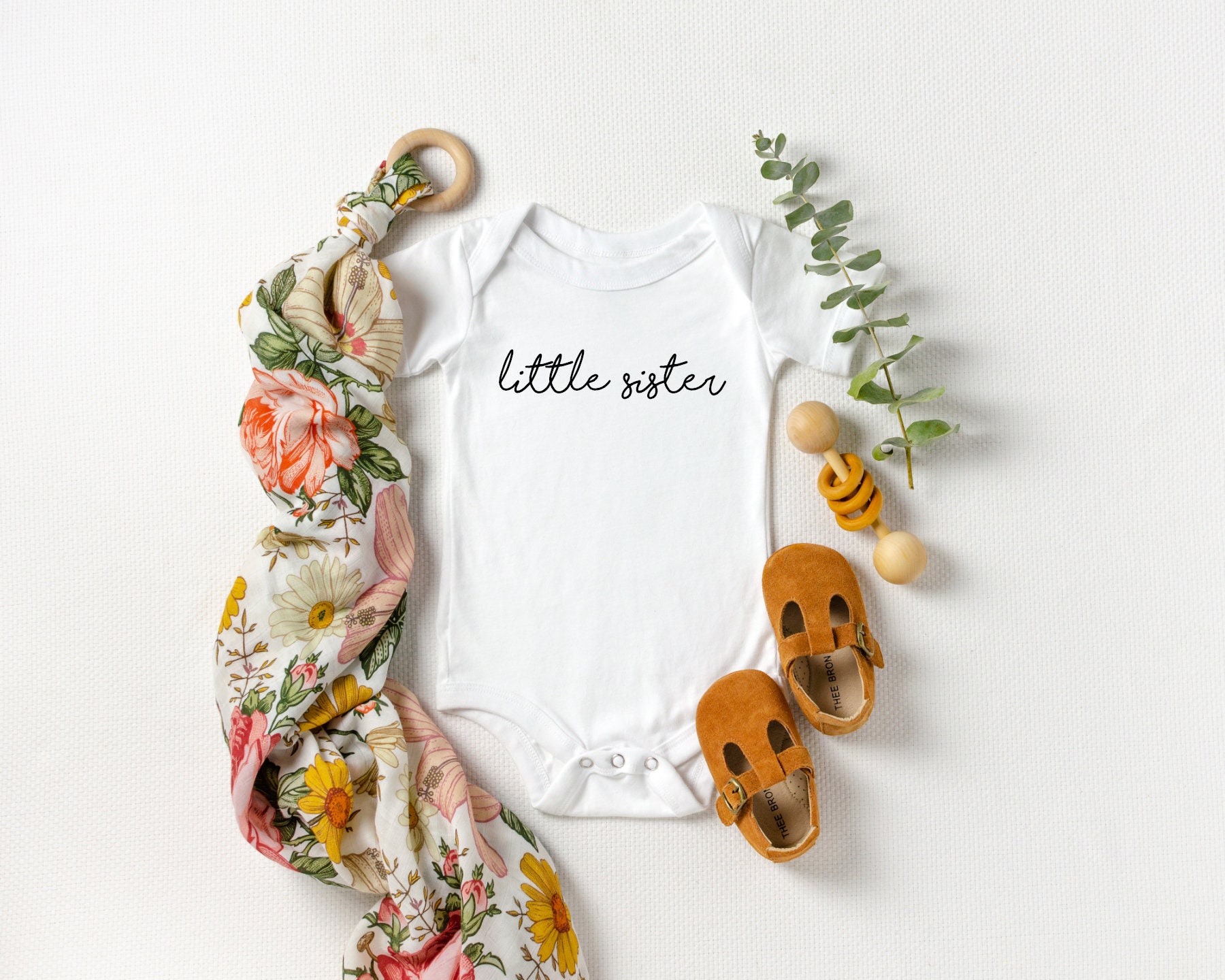 QUICK SHIP Little Sister Newborn Baby Onesie™ - Perfect for revealing…