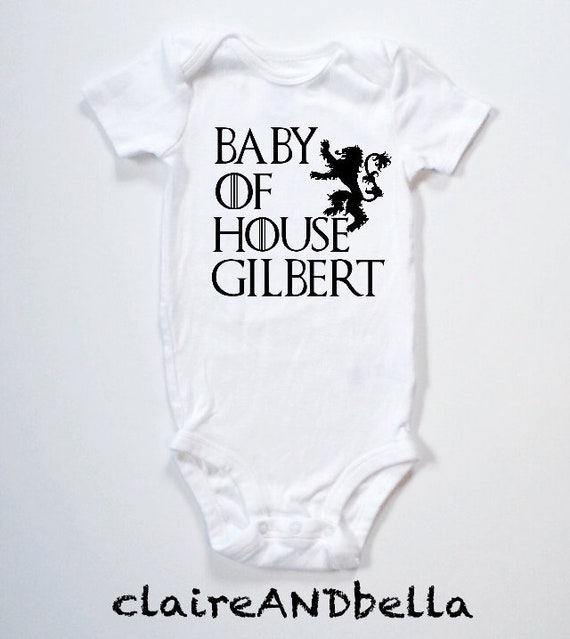 Baby Grows 0-3 3-6 Months Personalised Game Of Thrones House Cute All Sizes Top
