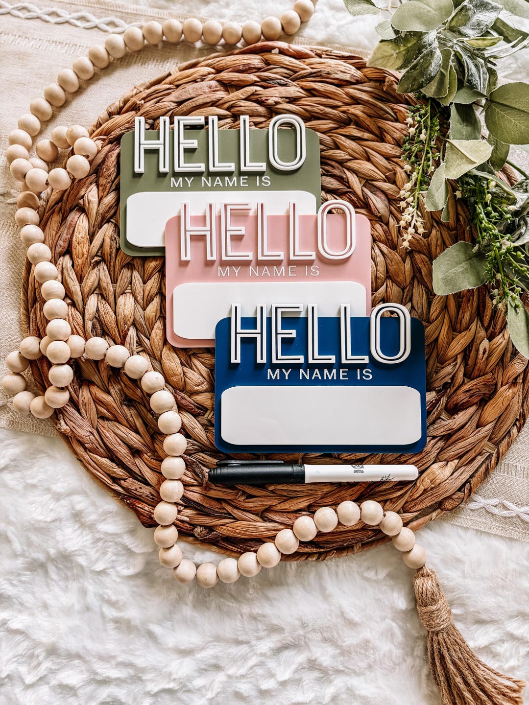 Hello My Name is Baby Birth Announcement Sign - Write in Dry Erase Baby ...