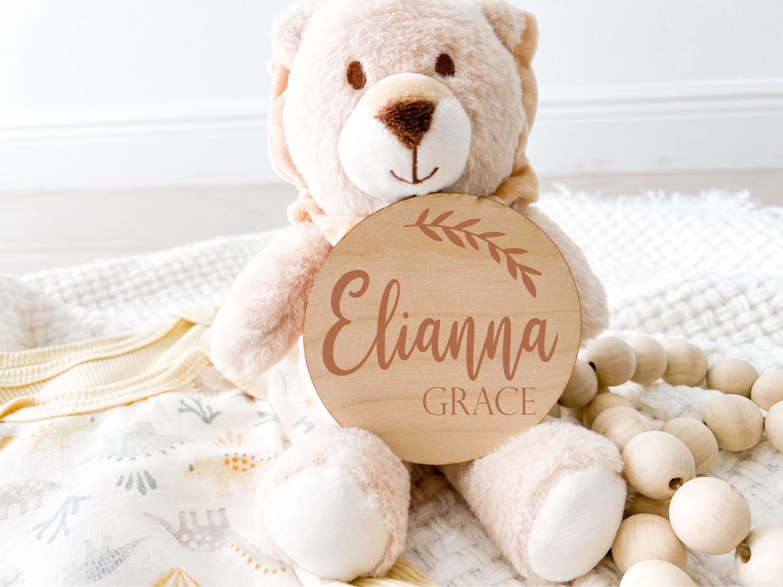 Custom Baby Sign FULL NAME Birth Announcement Wooden Plaque Photo Prop ...