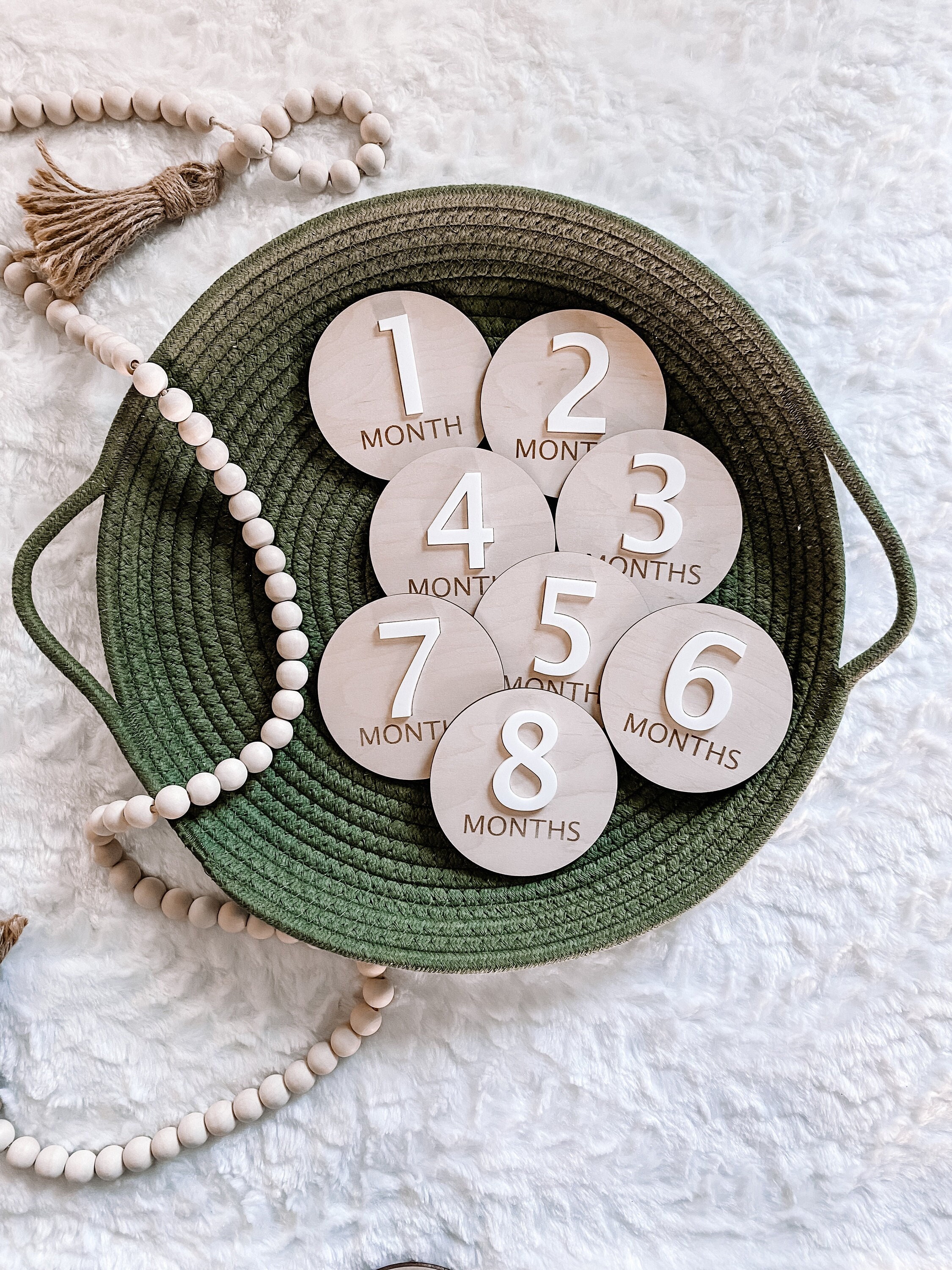 Baby Monthly Milestone Markers - 3D Plaque - Modern Boho - Newborn ...