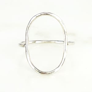 Large Open Circle Oval Ring/ Karma Ring/ Simple Stacking Ring/ Handcrafted Ring/ Symbol Ring/ Graduation Gift