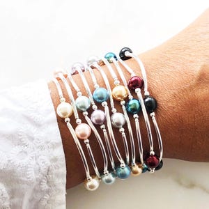 SO BLESSED Pearl Bracelet in Sterling Silver, Faith Jewelry, Count Your Blessings, Intention Jewelry, Inspirational Gift,
