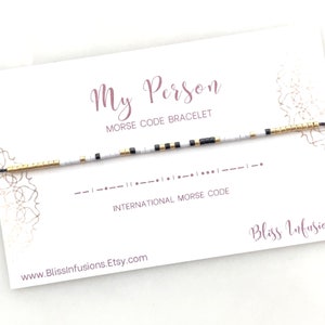 MY PERSON Morse Code Bracelet | Morse Code Jewelry | Dainty Stacking Bracelet | Secret Message | Friendship Bracelet