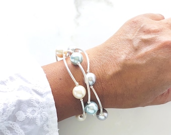 SO BLESSED Pearl Bracelet in Sterling Silver, Count Your Blessings Faith Bracelet
