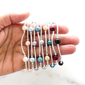 CRYSTAL PEARL GRATITUDE Bracelets With Sterling Silver, Faith Bracelet, Count Your Blessings, Inspirational Gift