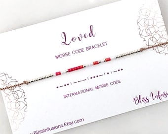 LOVED Morse Code Bracelet | Morse Code Jewelry | Dainty Stacking Bracelet | Secret Message | Friendship Bracelet