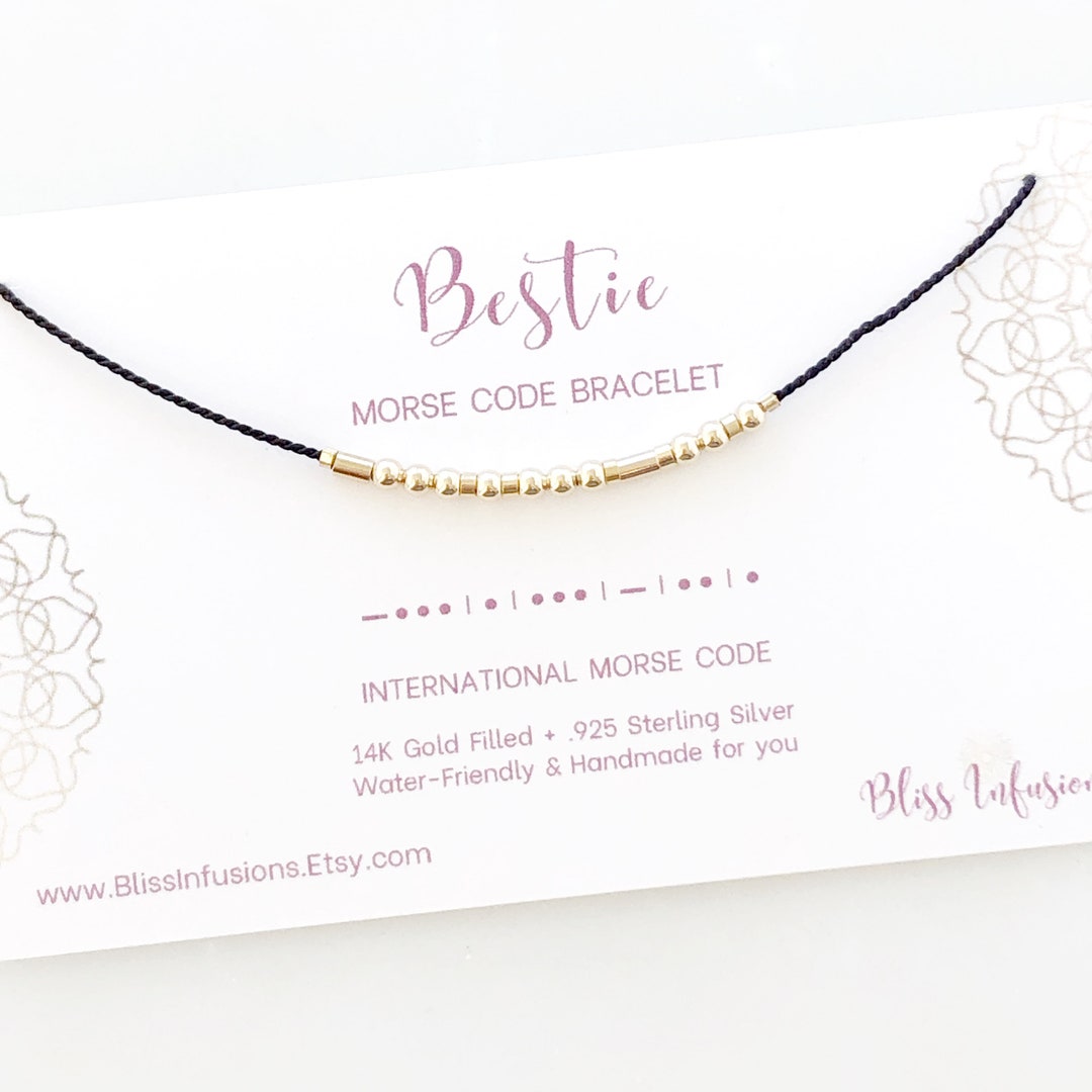 BESTIE or CUSTOM Morse Code Bracelet/ Personalized Morse Code Jewelry ...