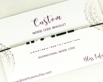 CUSTOM Morse Code Bracelet/ Personalized Morse Code Jewelry/ Stacking Bracelet/ Secret Message/ Friendship Bracelet