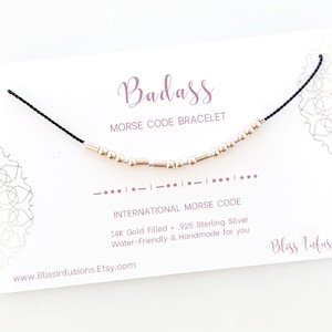 BADASS or CUSTOM Morse Code Bracelet/ Personalized Morse Code Jewelry/ Word Bracelet/ Secret Message/ Friendship Bracelet