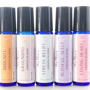 Roller Essential Oil Blends / 100% Pure Essential Oils / Aromatherapy Healing Oils / Travel Essentials / Self-Care Gift