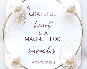 SO BLESSED Pearl Bracelet in Sterling Silver, Count Your Blessings Faith Bracelet