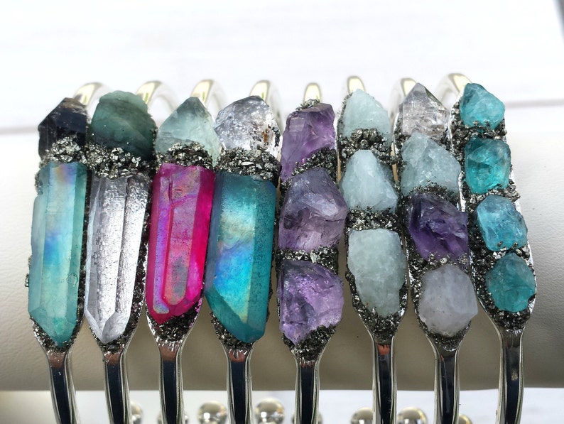 Personalized Jewelry Custom Gemstone Crystal Cuff Bracelet Healing Bracelet Boho Bracelets Raw Crystal Jewelry Gift For Her Gift