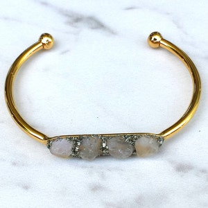 June Birthstone, Moonstone Cuff Bracelet, Gemstone Jewelry, Moonstone Jewelry, Crystal Jewelry, Bridesmaids Jewelry image 5