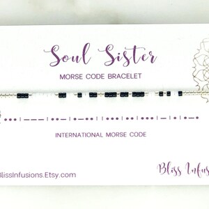 SOUL SISTER Morse Code Bracelet | Morse Code Jewelry | Dainty Stacking Bracelet | Friendship Bracelet | Soul Sister Gift
