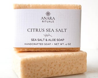CITRUS SEA SALT Bars – Natural Salt Soap with Aloe Vera & Bright Citrus Essential Oils