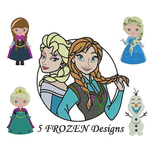 Frozen Embroidery Design - set of 5 instant download