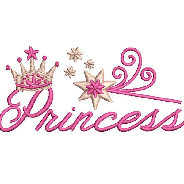 Princess Tiara Embroidery Design - 4,5 inch size instant download