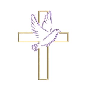 Christian Cross Embroidery Design - 5 sizes Instant Download
