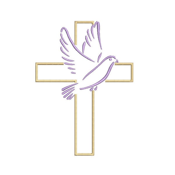 Christian Cross Embroidery Design - 5 sizes Instant Download