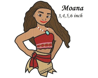 Moana Embroidery Design - 4 tamaños 3,4,5,6 pulgadas tamaño descarga instantánea