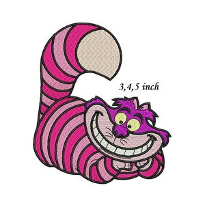 Cheshire Embroidery Design, Alice in Wonderland Embroidery Design 3 sizes instant downloading