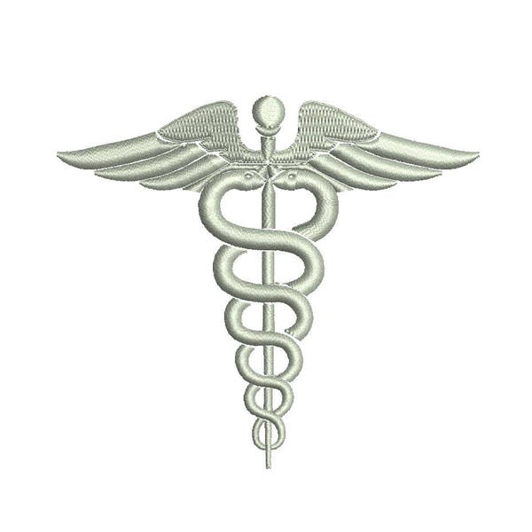 Medical Caduceus Embroidery - instant download 3 sizes Nurse Doctors design