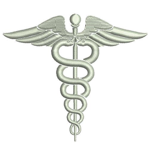 Caduceus Embroidery Design Medical Caduceus Embroidery Etsy