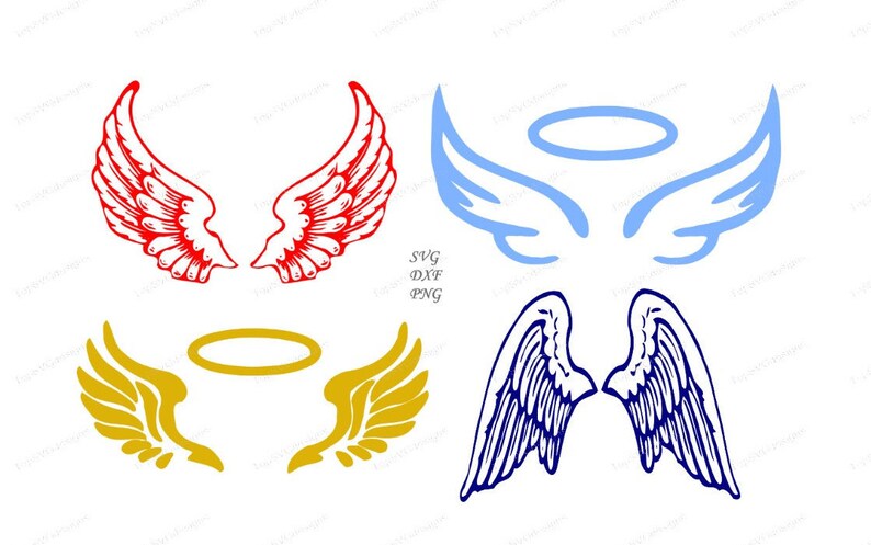 Download Angel Wings SVG cutting files DXF PNG included design for | Etsy
