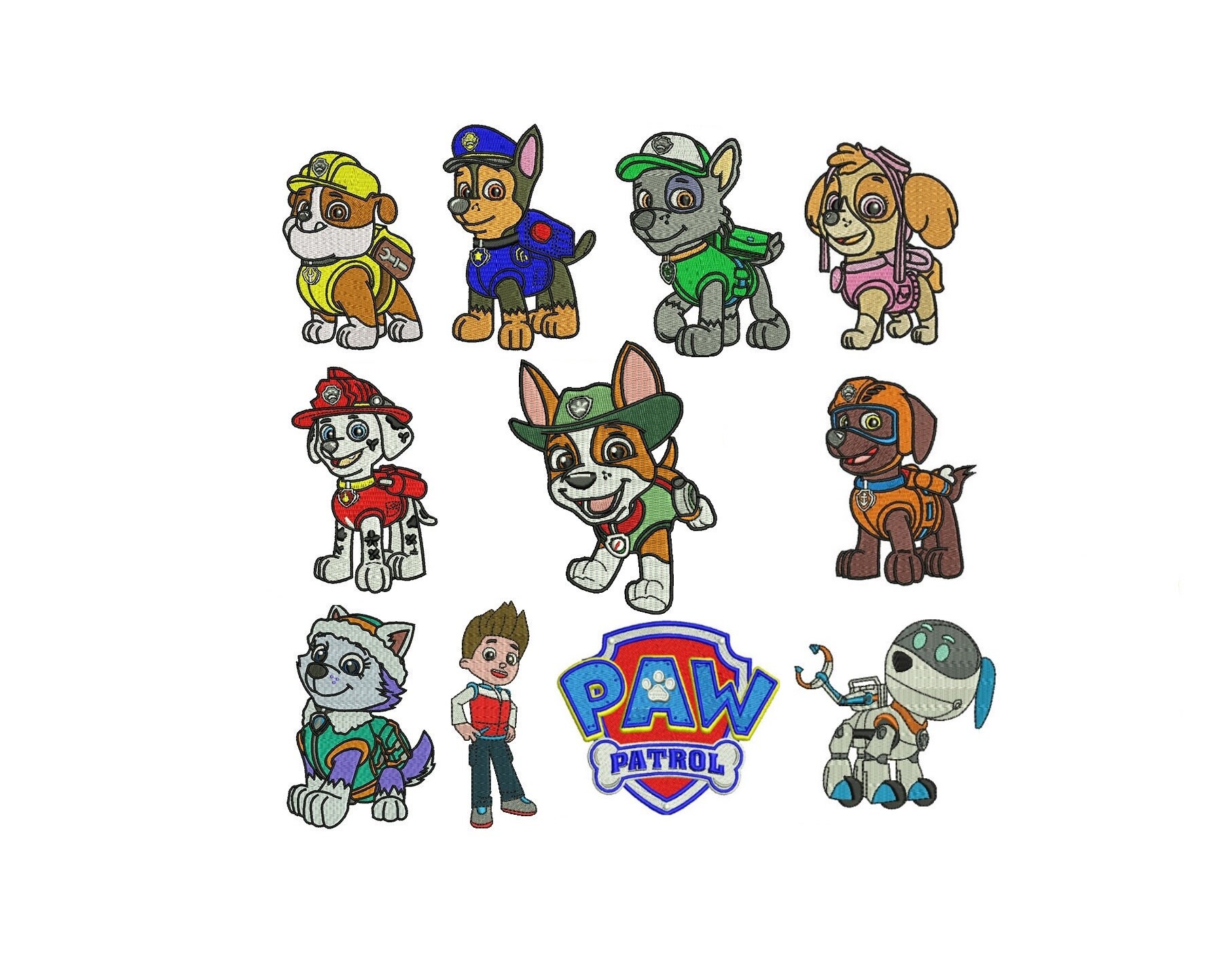 Paw Patrol Embroidery Design 11 Designs Instant Download  Etsy