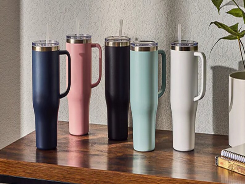 40 Oz Stanley DUPE Stainless Steel Tumbler With Handle With Etsy