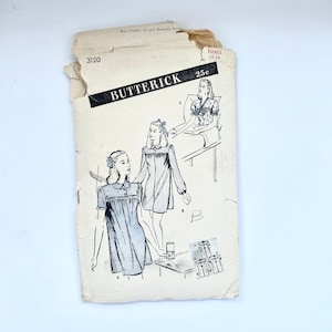 BUTTERICK Sewing Pattern 3120 | Vintage 40s Sleepwear Sewing Cut Pattern | Size 12-14 | 1940&#39;s DIY
