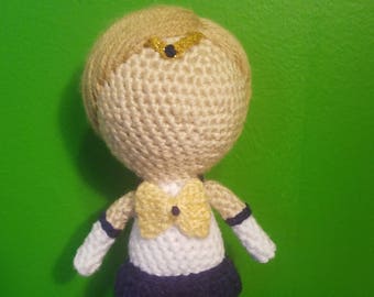 Sailor Moon Inspired Crochet Amigurumi- Sailor Uranus (Haruka Tenou) Plushie- Ready To Ship