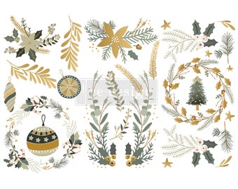 Holiday Spirit, Re-Design Transfer, furniture transfer, rub on decal, Christmas Transfer, Holiday Transfer
