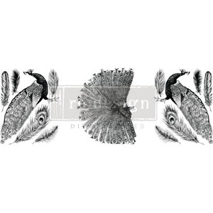 Regal Peacock, DecorTransfer, Re-Design with Prima, Prima Transfer, Furniture Transfer, Rub on Transfer, Peacock Decal, Rub on Decal