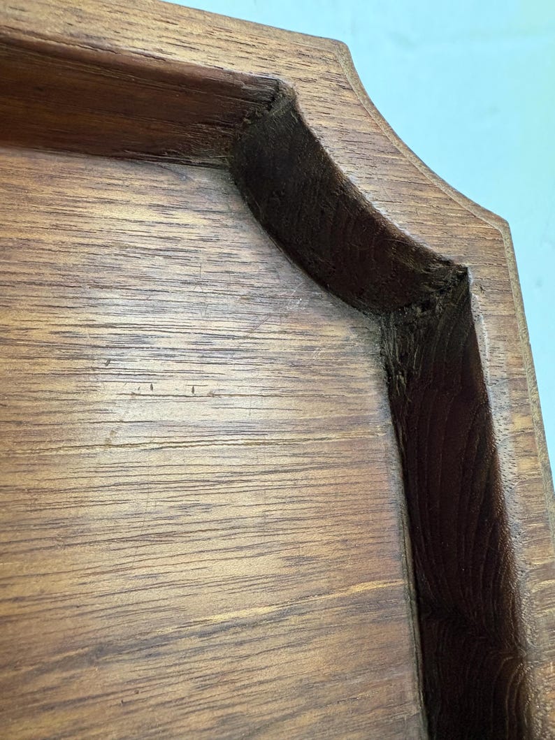 Vintage Hand Carved Hard Wood Serving Tray, Charcuterie Tray, Food Safe Finish, Food Tray, Decor Tray, Solid Wood Tray, Primitive Decor image 3