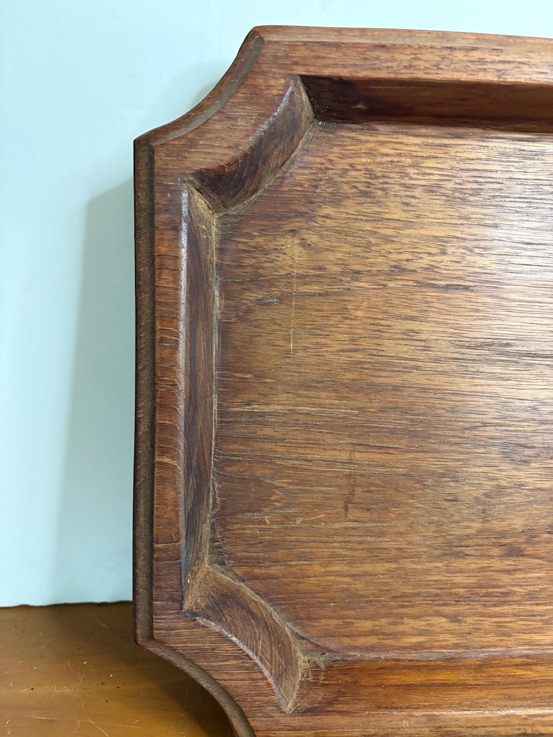 Vintage Hand Carved Hard Wood Serving Tray, Charcuterie Tray, Food Safe Finish, Food Tray, Decor Tray, Solid Wood Tray, Primitive Decor image 5